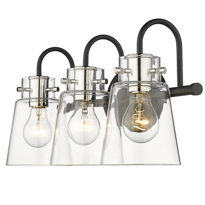 Acclaim Lighting IN40092BK Three Light Vanity, Matte Black and Polished Nickel