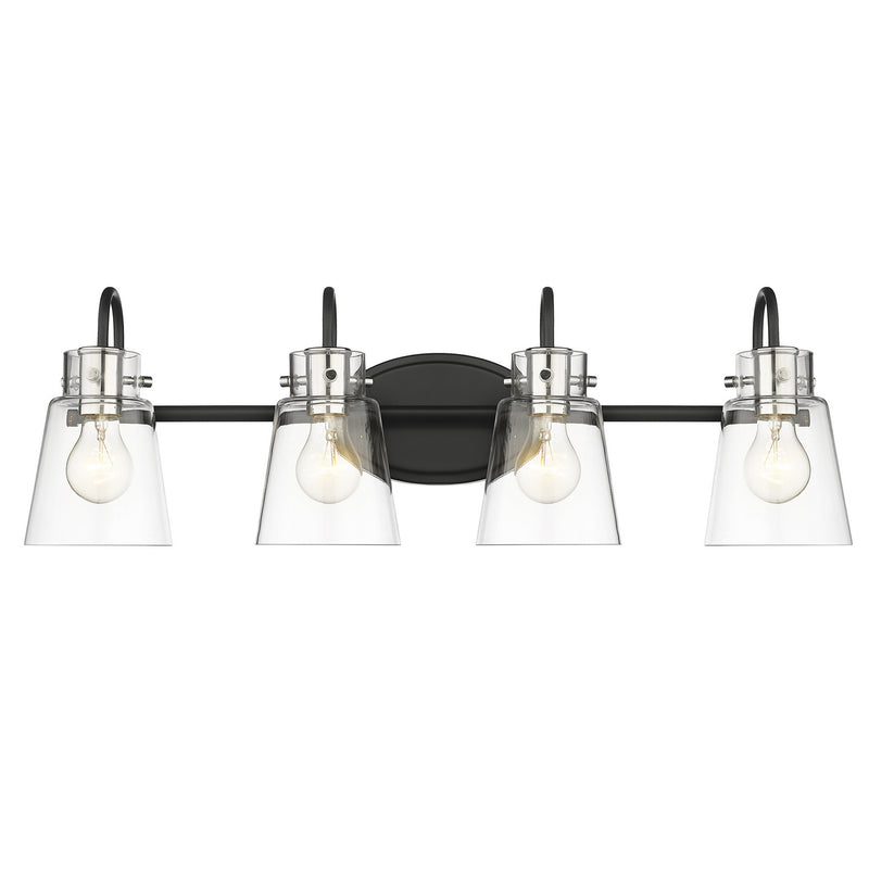 Acclaim Lighting IN40093BK Four Light Vanity, Matte Black and Polished Nickel