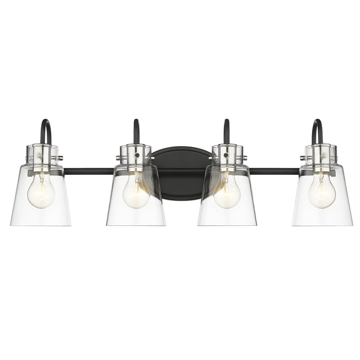 Acclaim Lighting IN40093BK Four Light Vanity, Matte Black and Polished Nickel