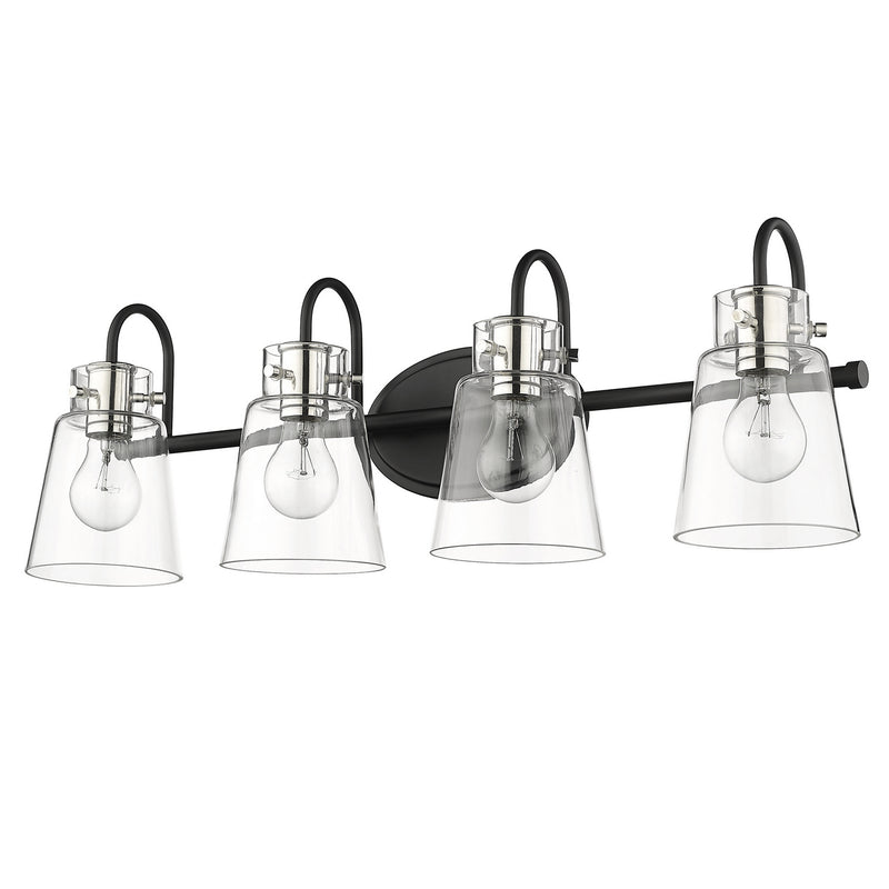 Acclaim Lighting IN40093BK Four Light Vanity, Matte Black and Polished Nickel