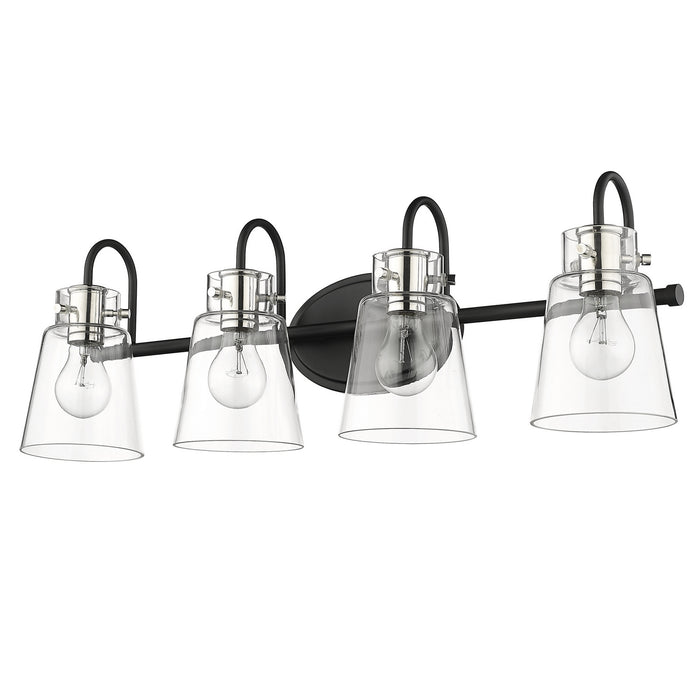 Acclaim Lighting IN40093BK Four Light Vanity, Matte Black and Polished Nickel