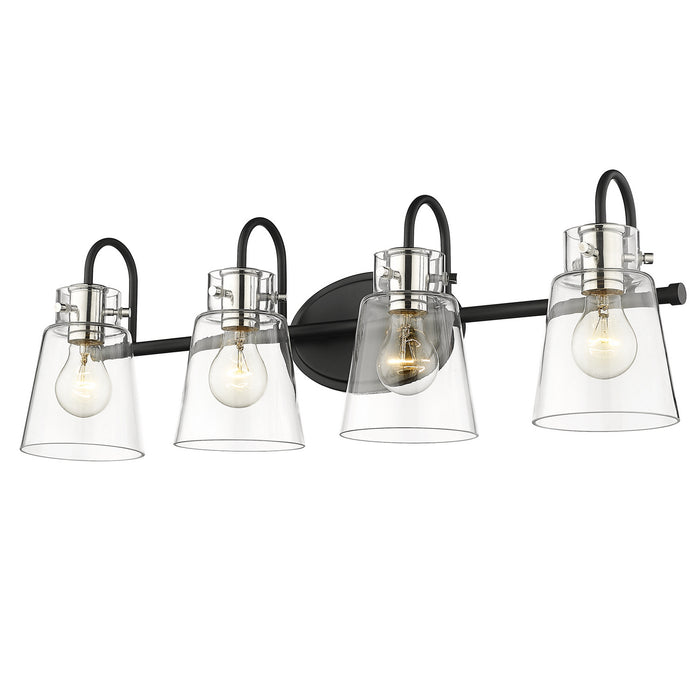 Acclaim Lighting IN40093BK Four Light Vanity, Matte Black and Polished Nickel