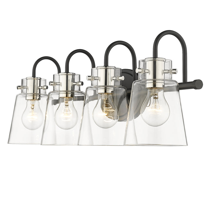 Acclaim Lighting IN40093BK Four Light Vanity, Matte Black and Polished Nickel