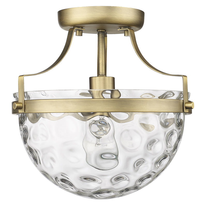 Acclaim Lighting IN60099ATB One Light Semi-Flush Mount, Antique Brass