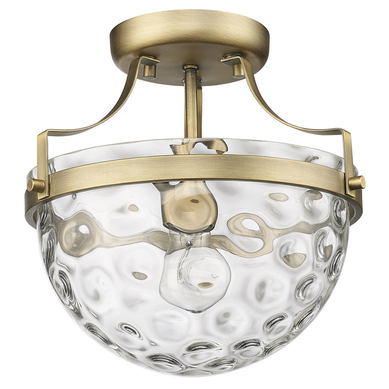 Acclaim Lighting IN60099ATB One Light Semi-Flush Mount, Antique Brass
