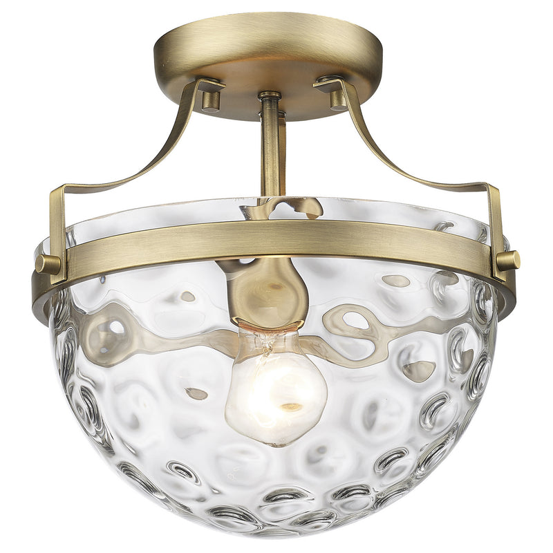 Acclaim Lighting IN60099ATB One Light Semi-Flush Mount, Antique Brass