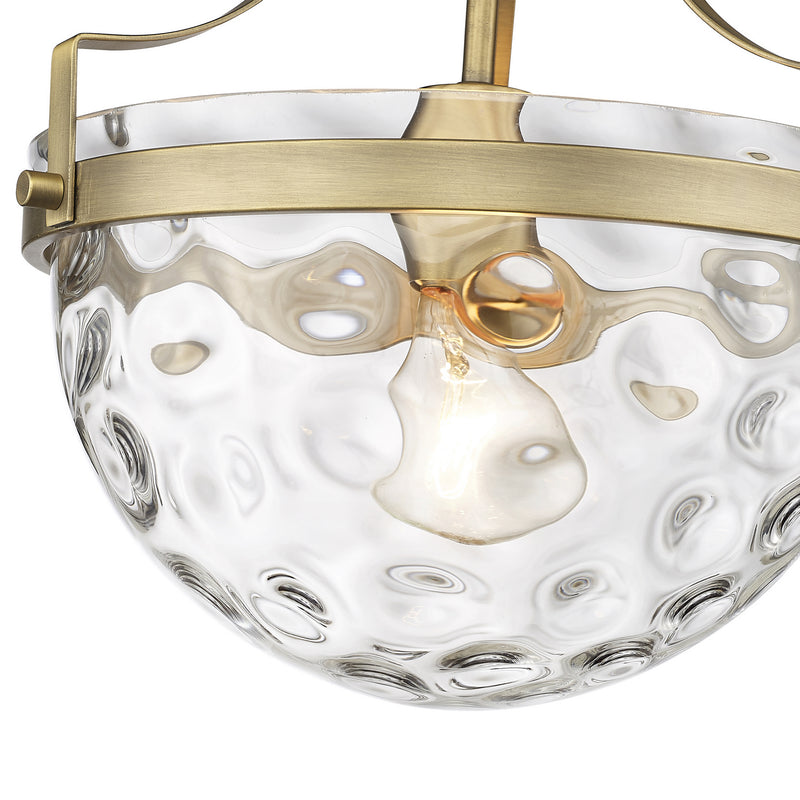 Acclaim Lighting IN60099ATB One Light Semi-Flush Mount, Antique Brass