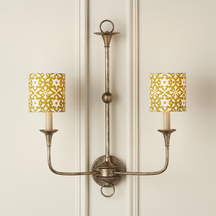 Currey and Company 0900-0002 Chandelier Shade, Mustard/White