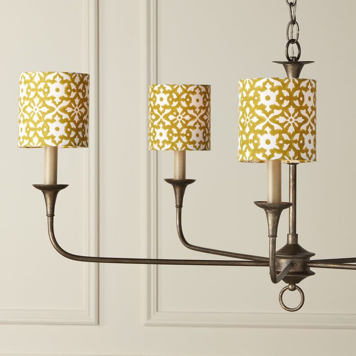 Currey and Company 0900-0002 Chandelier Shade, Mustard/White