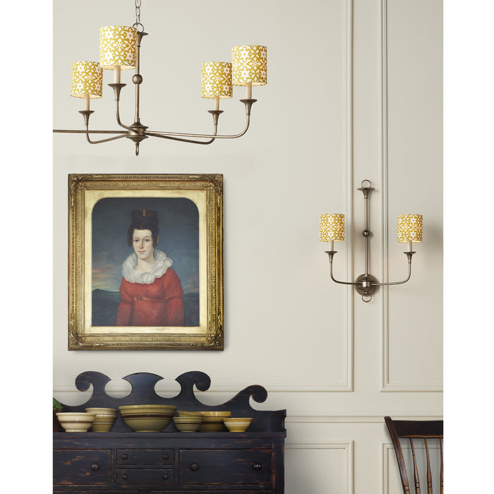 Currey and Company 0900-0002 Chandelier Shade, Mustard/White