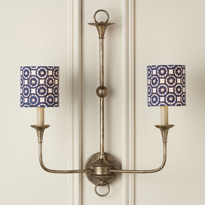 Currey and Company 0900-0008 Chandelier Shade, Navy/White/Red