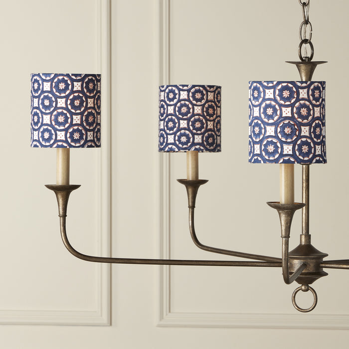 Currey and Company 0900-0008 Chandelier Shade, Navy/White/Red
