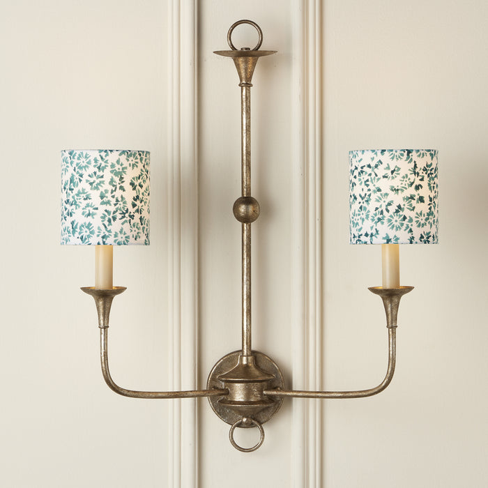 Currey and Company 0900-0012 Chandelier Shade, Aqua/White