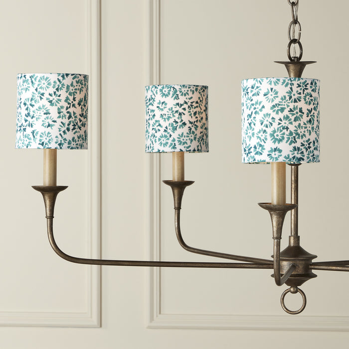 Currey and Company 0900-0012 Chandelier Shade, Aqua/White