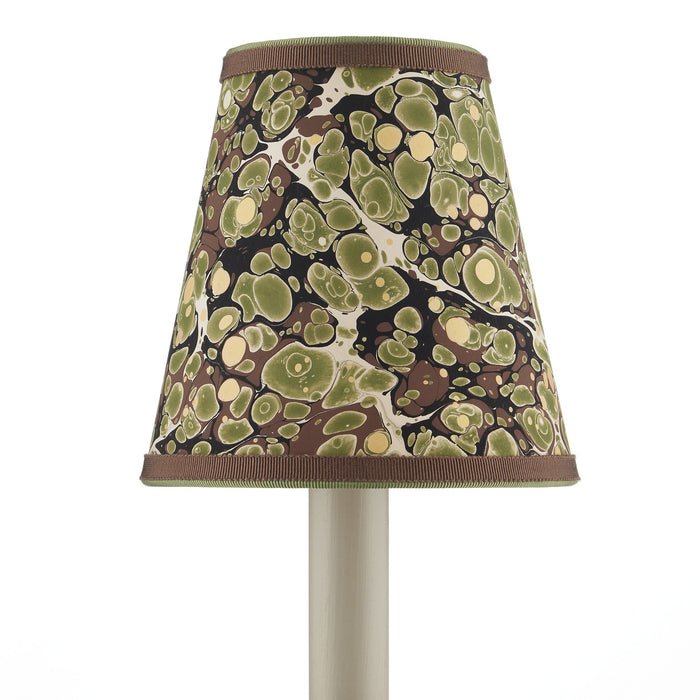Currey and Company 0900-0021 Chandelier Shade, Green/Chocolate/Mustard