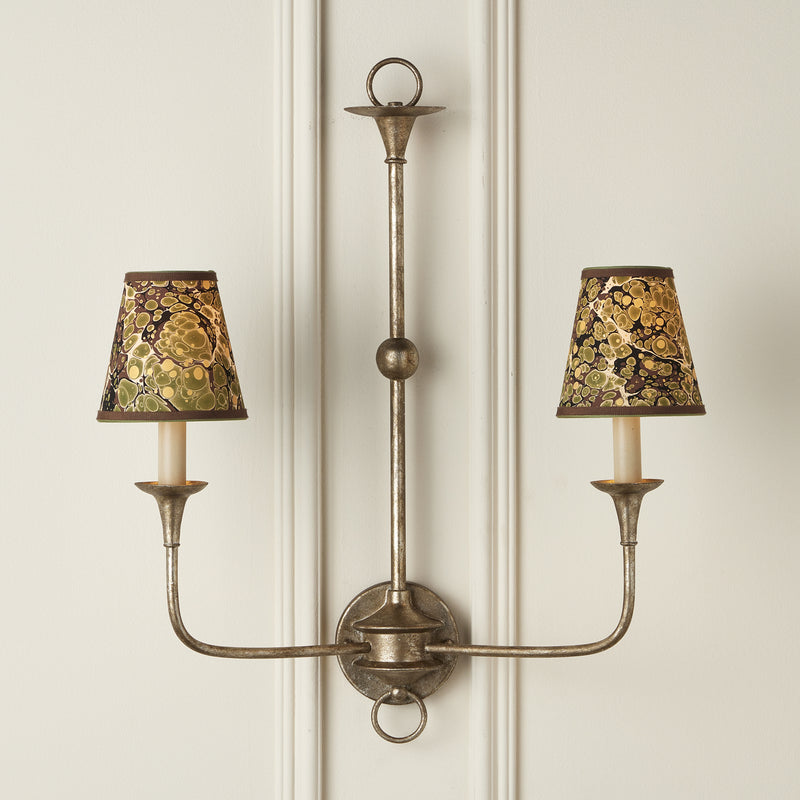 Currey and Company 0900-0021 Chandelier Shade, Green/Chocolate/Mustard