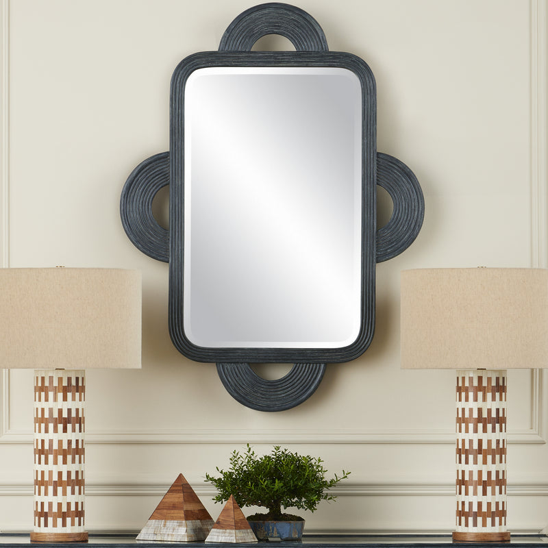 Currey and Company 1000-0126 Mirror, Vintage Navy/Mirror