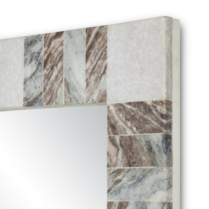 Currey and Company 1000-0132 Mirror, White/Brown/Mirror
