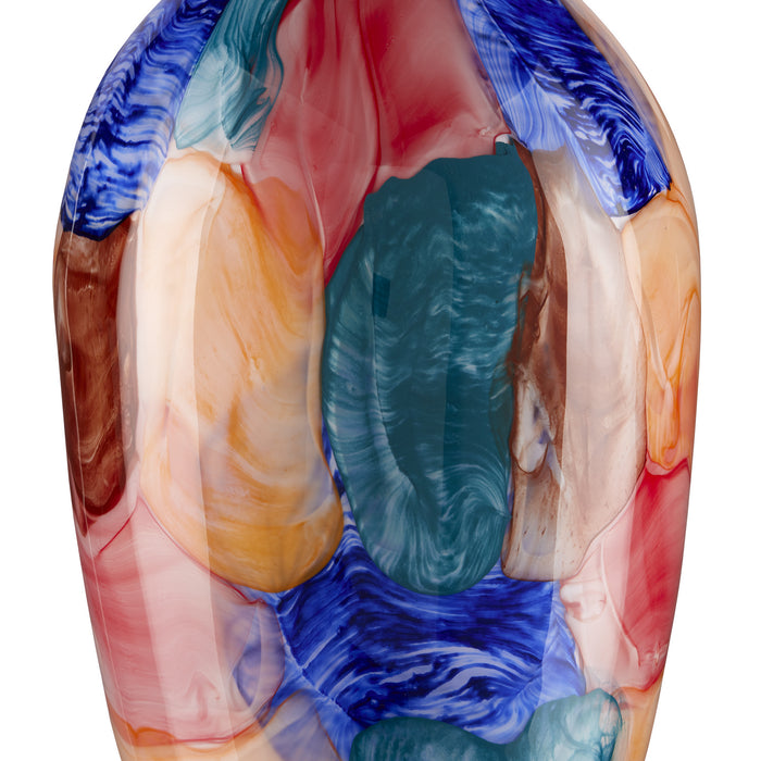 Currey and Company 1200-0561 Vase, Blue/Orange/Green