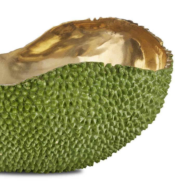 Currey and Company 1200-0600 Bowl, Green/Gold
