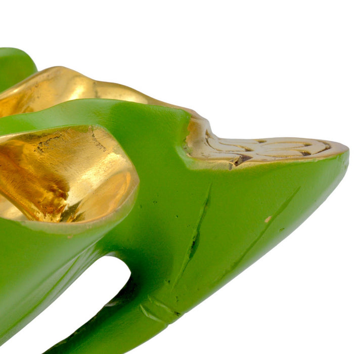 Currey and Company 1200-0621 Bowl, Green/Polished Gold