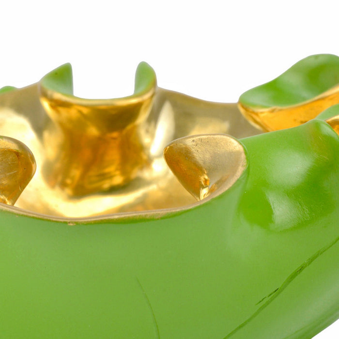 Currey and Company 1200-0621 Bowl, Green/Polished Gold