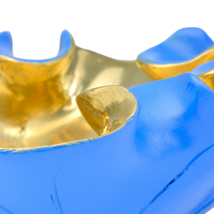Currey and Company 1200-0622 Bowl, Blue/Polished Gold
