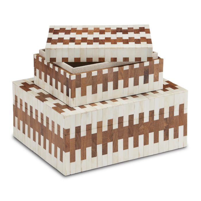 Currey and Company 1200-0635 Box Set of 2, White/Natural