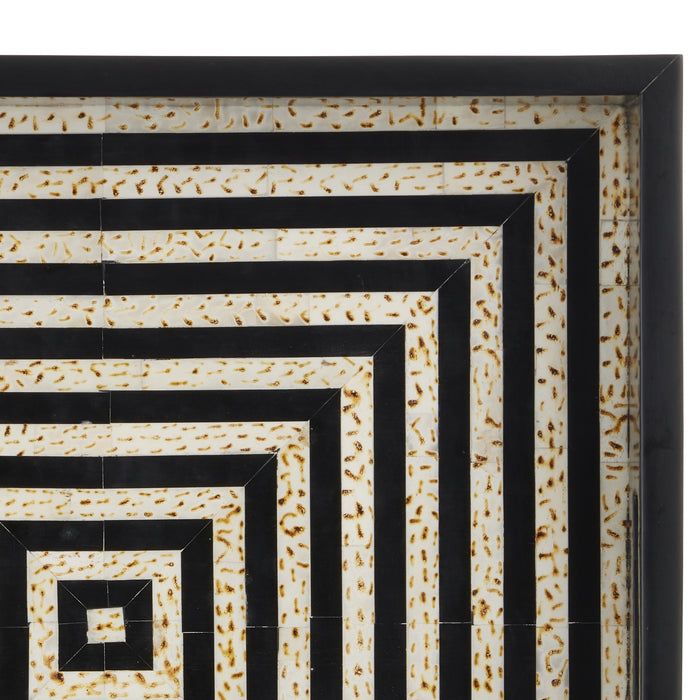 Currey and Company 1200-0637 Tray Set of 2, Black/White