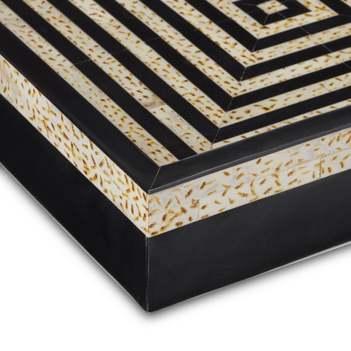 Currey and Company 1200-0637 Tray Set of 2, Black/White