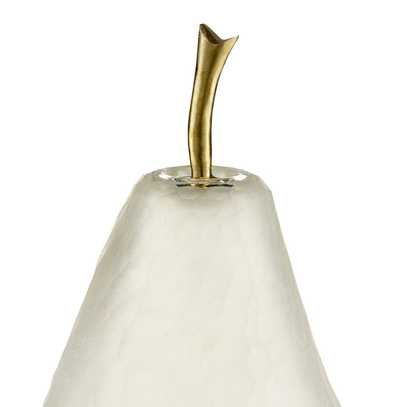 Currey and Company 1200-0641 Pear Set of 2, Matte Frost/Brass
