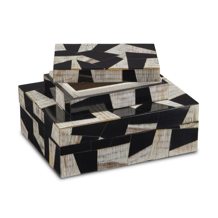 Currey and Company 1200-0642 Box Set of 2, Natural/Black/Linen