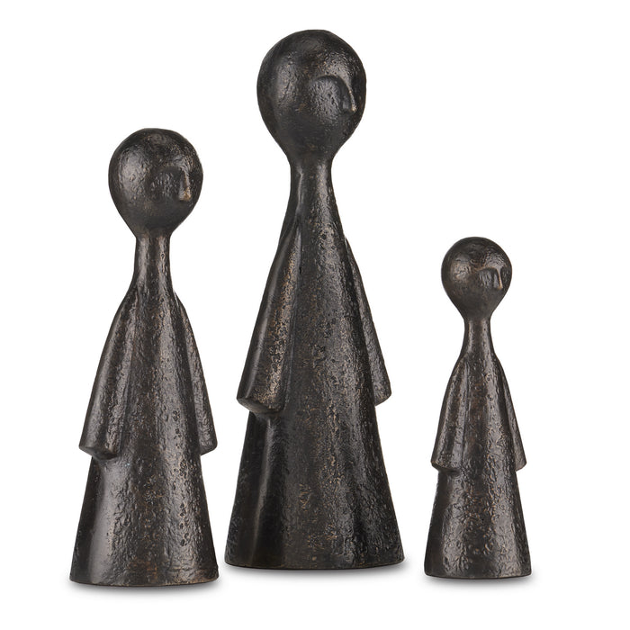Currey and Company 1200-0644 Figure Set of 3, Bronze