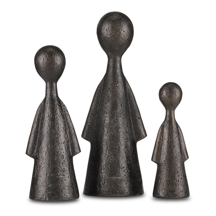 Currey and Company 1200-0644 Figure Set of 3, Bronze