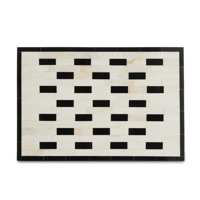 Currey and Company 1200-0646 Box, White/Black/Natural