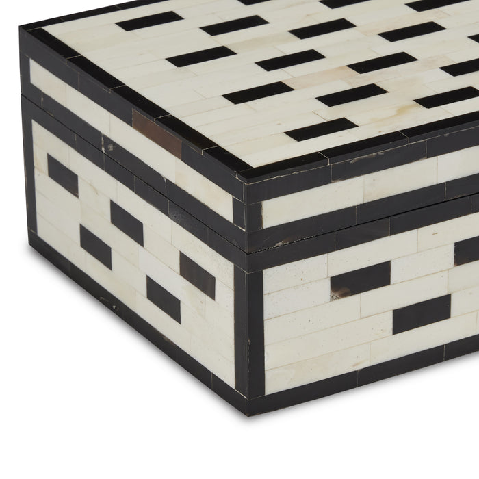 Currey and Company 1200-0646 Box, White/Black/Natural