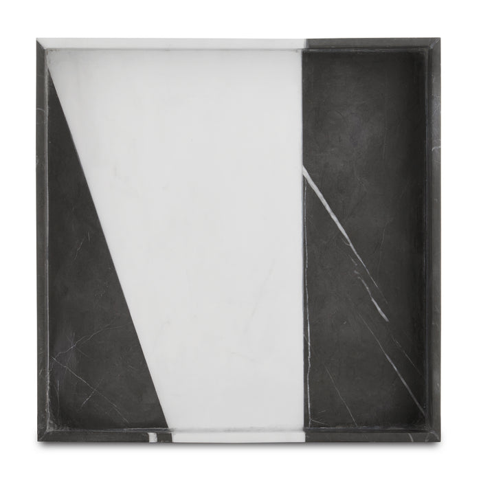 Currey and Company 1200-0653 Tray, Black/White