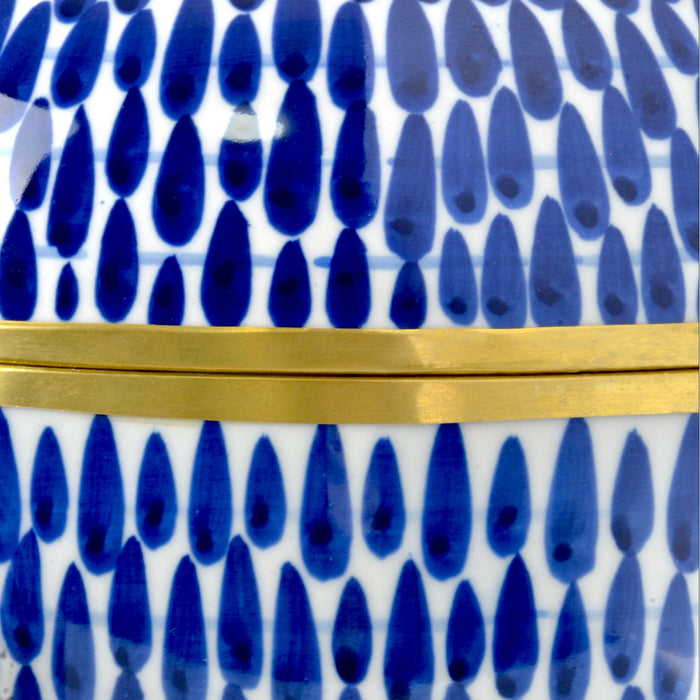 Currey and Company 1200-0661 Jar Set of 3, Blue/White/Brass