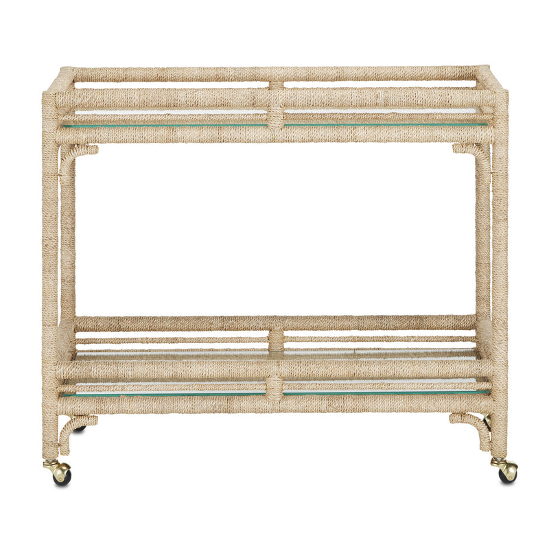 Currey and Company 3000-0218 Bar Cart, Natural Rope