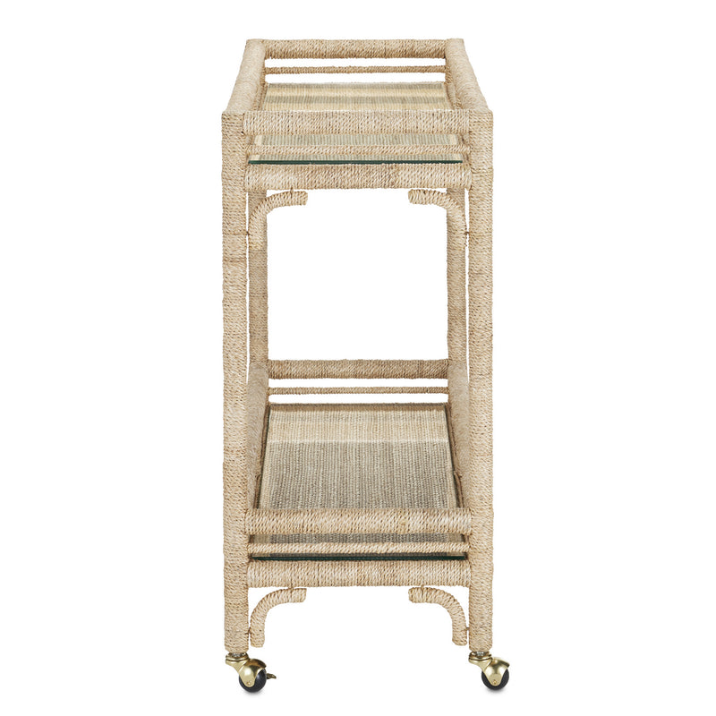 Currey and Company 3000-0218 Bar Cart, Natural Rope
