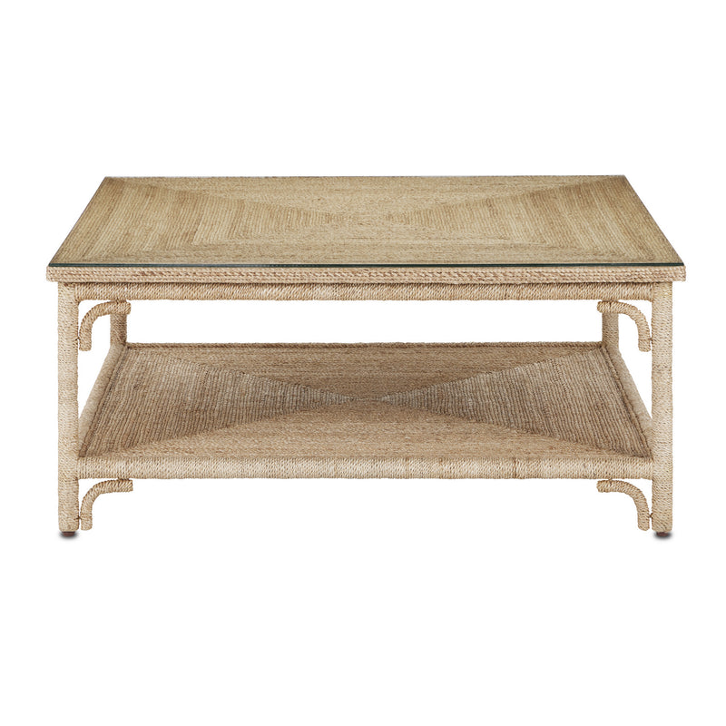 Currey and Company 3000-0219 Cocktail Table, Natural Rope