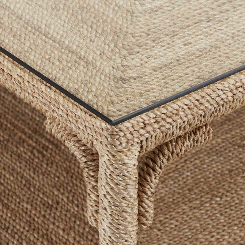 Currey and Company 3000-0219 Cocktail Table, Natural Rope