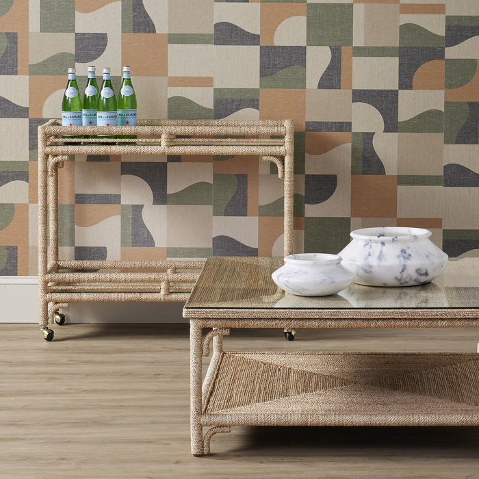Currey and Company 3000-0219 Cocktail Table, Natural Rope