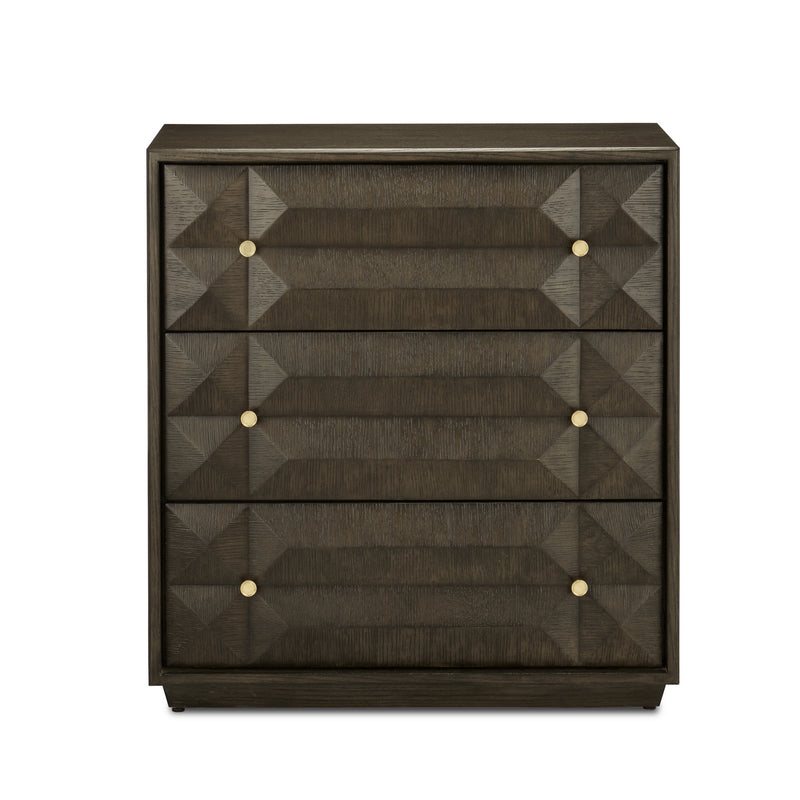 Currey and Company 3000-0226 Chest, Dove Gray/Polished Brass