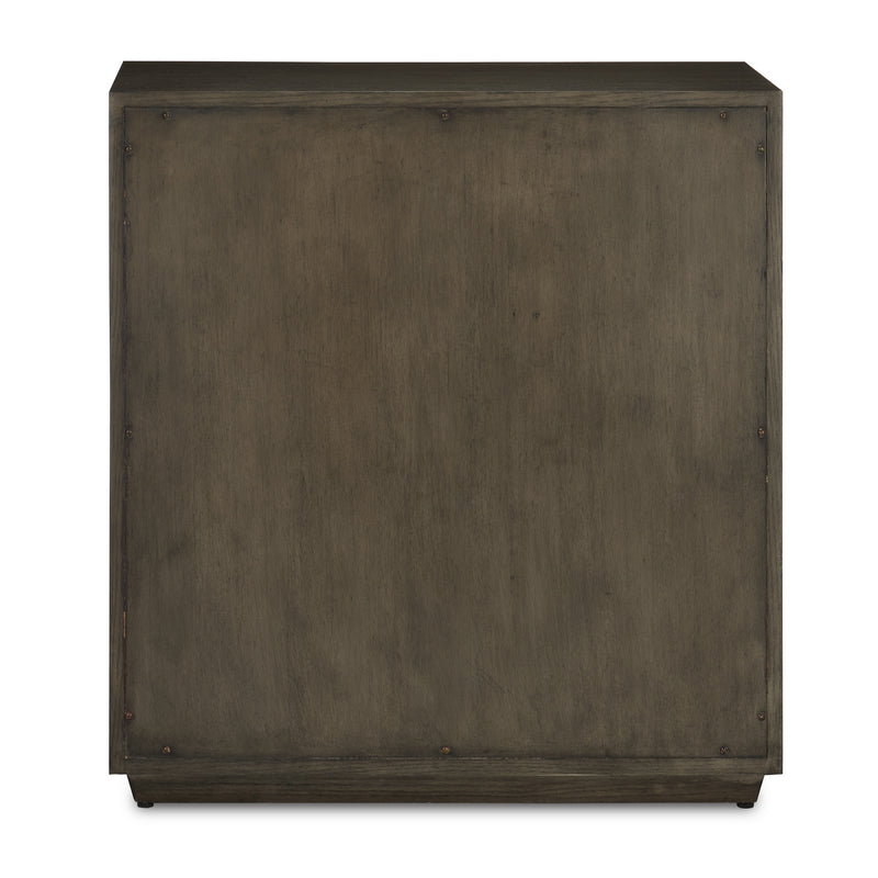 Currey and Company 3000-0226 Chest, Dove Gray/Polished Brass