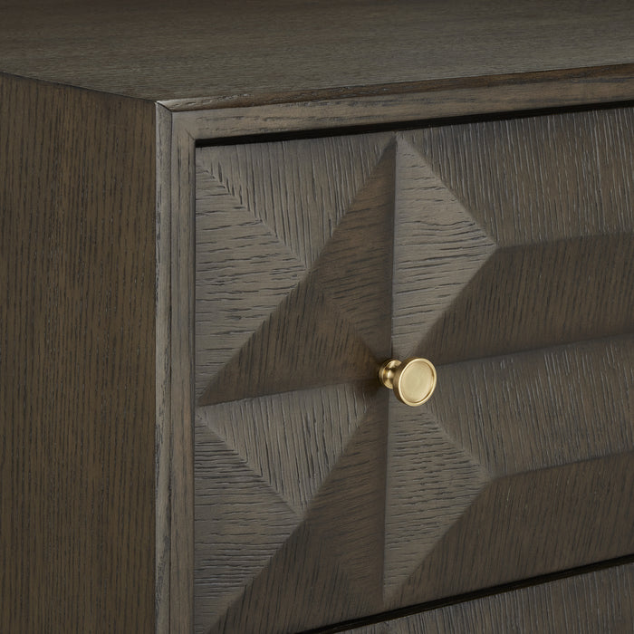 Currey and Company 3000-0226 Chest, Dove Gray/Polished Brass
