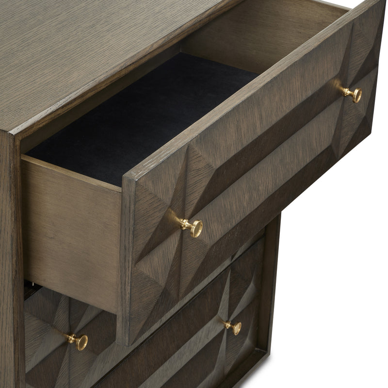 Currey and Company 3000-0226 Chest, Dove Gray/Polished Brass