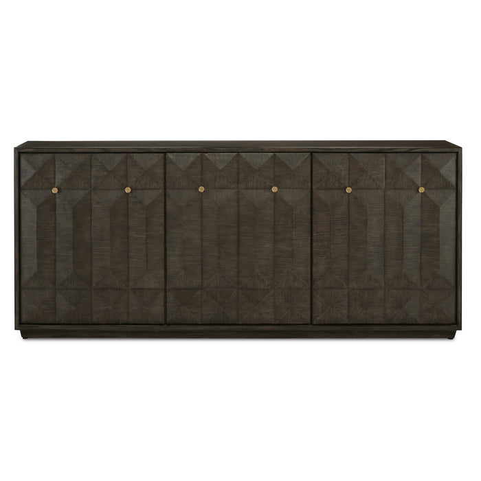 Currey and Company 3000-0227 Credenza, Dove Gray/Polished Brass