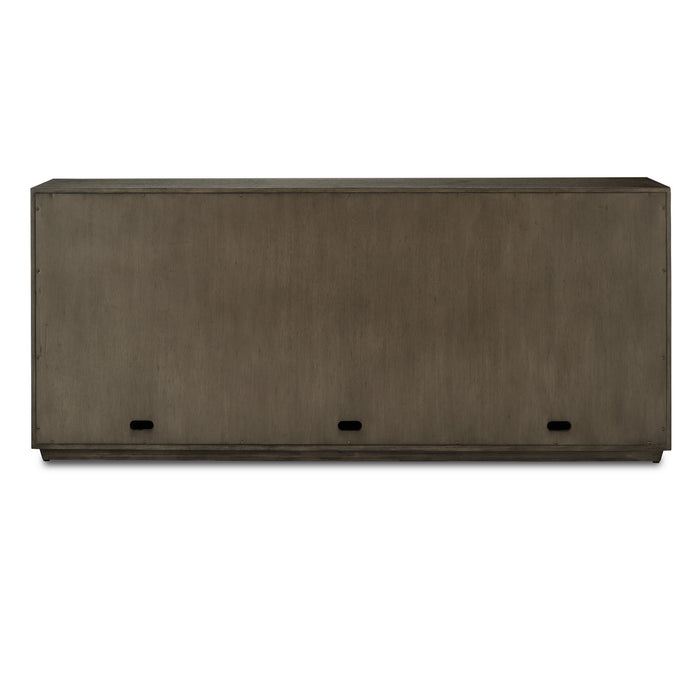 Currey and Company 3000-0227 Credenza, Dove Gray/Polished Brass