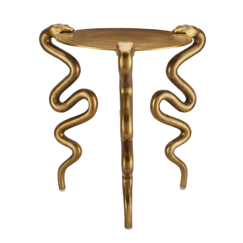 Currey and Company 4000-0140 Accent Table, Antique Brass
